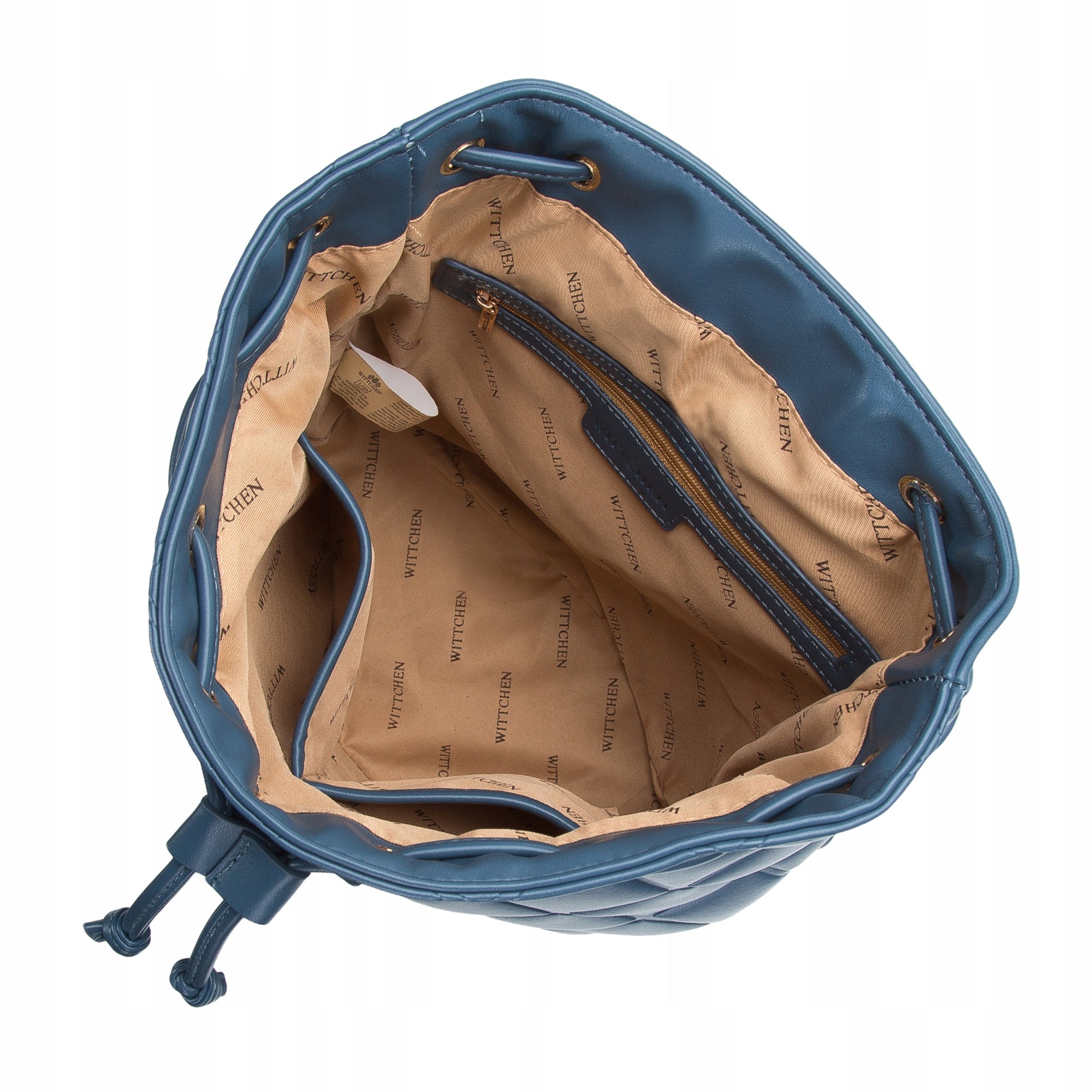 WITTCHEN women's backpack eco-leather bag blue Main pattern plain