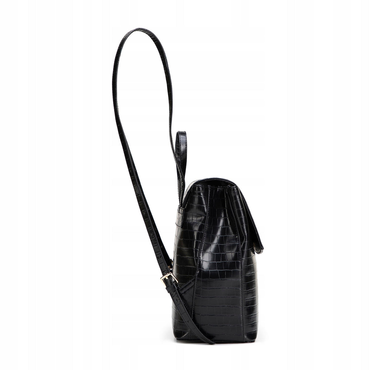 WITTCHEN women's imitation leather backpack croco two-chamber black Packaging status original