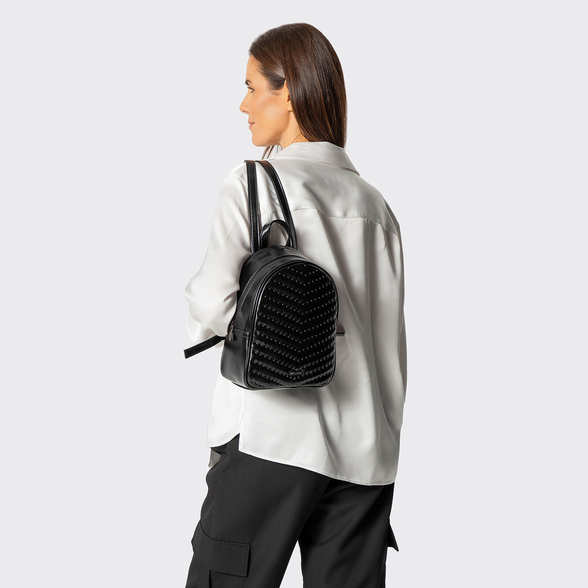 WITTCHEN women's imitation leather backpack with rhinestones black - graphite Packaging status original
