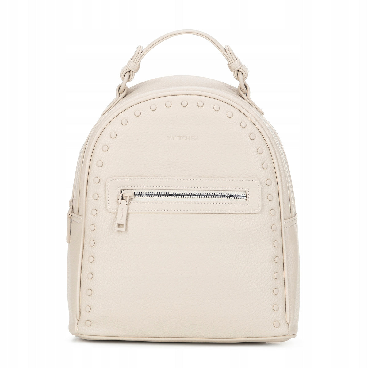 WITTCHEN women's imitation leather backpack with solid cream rhinestones