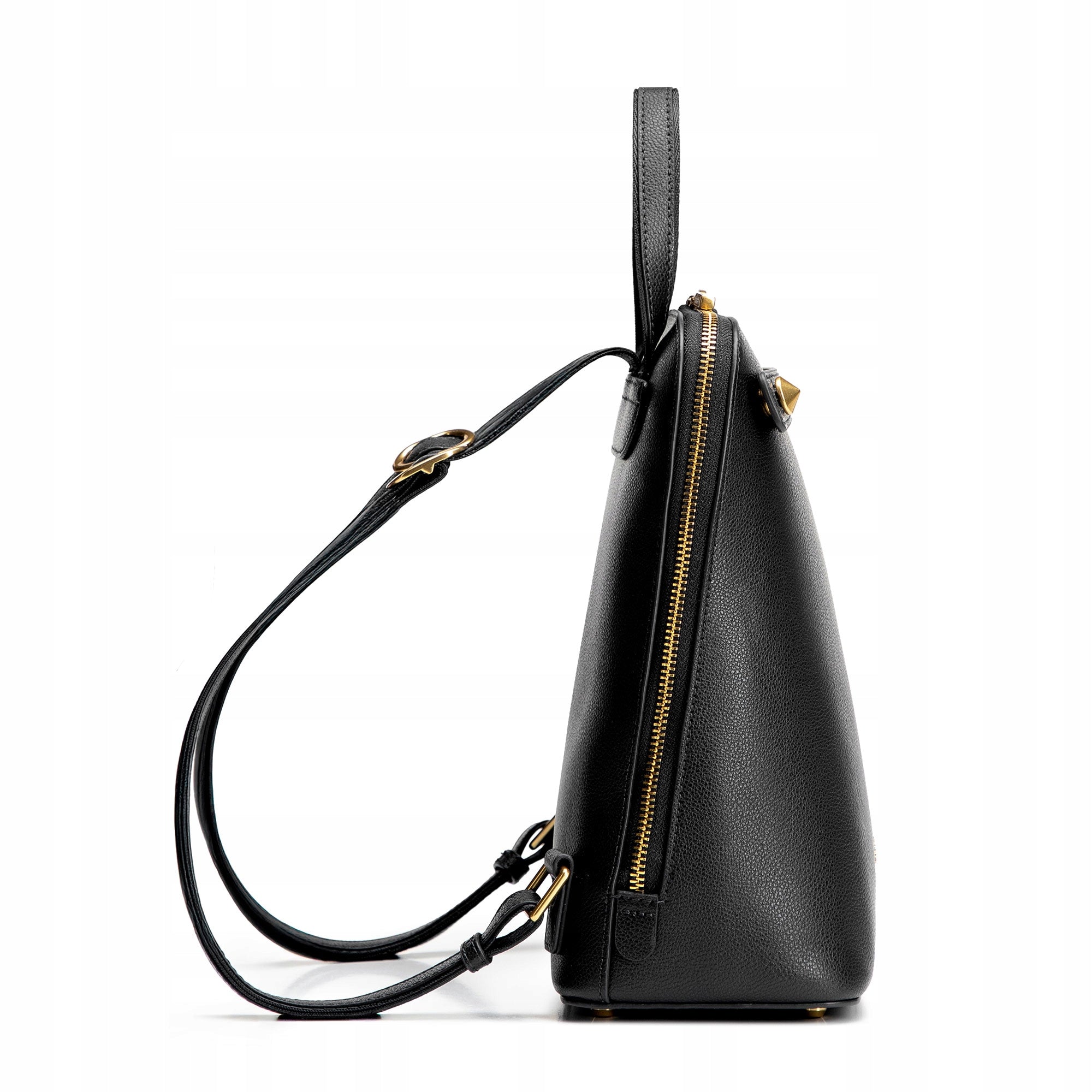 WITTCHEN women's trapezoidal leather backpack black Main pattern plain