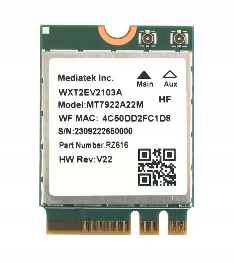 WLAN/WiFi6e/BT5.2 MT7922 M. KEY-E Tri-Band