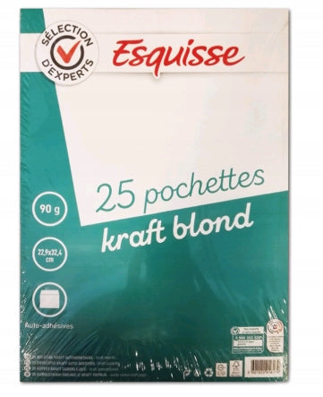 WM SELF-ADHESIVE ENVELOPES - LIGHT BROWN 22,9X32,4 25PCS