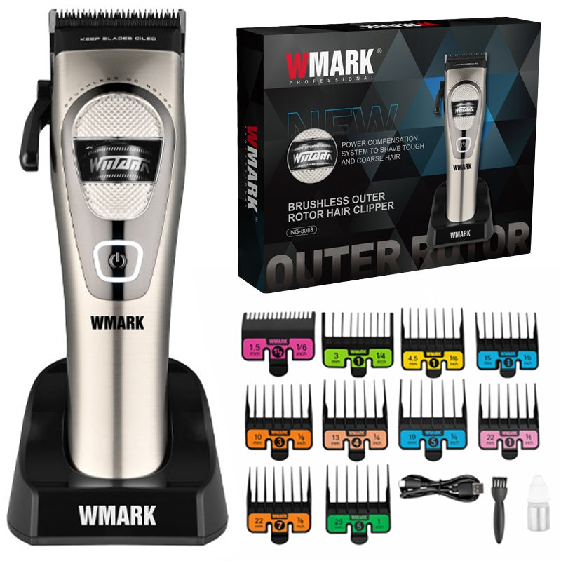 WMARK NG-8088S Hair Clipper Professional Barber 7200RPM BLDC +Station