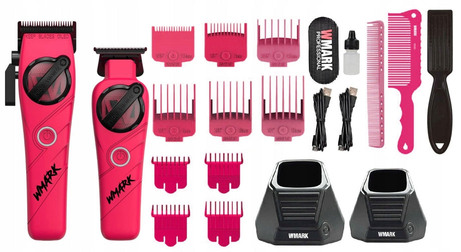 WMARK NG-8613 Pink Barber Set Professional machine +trimmer +accessories