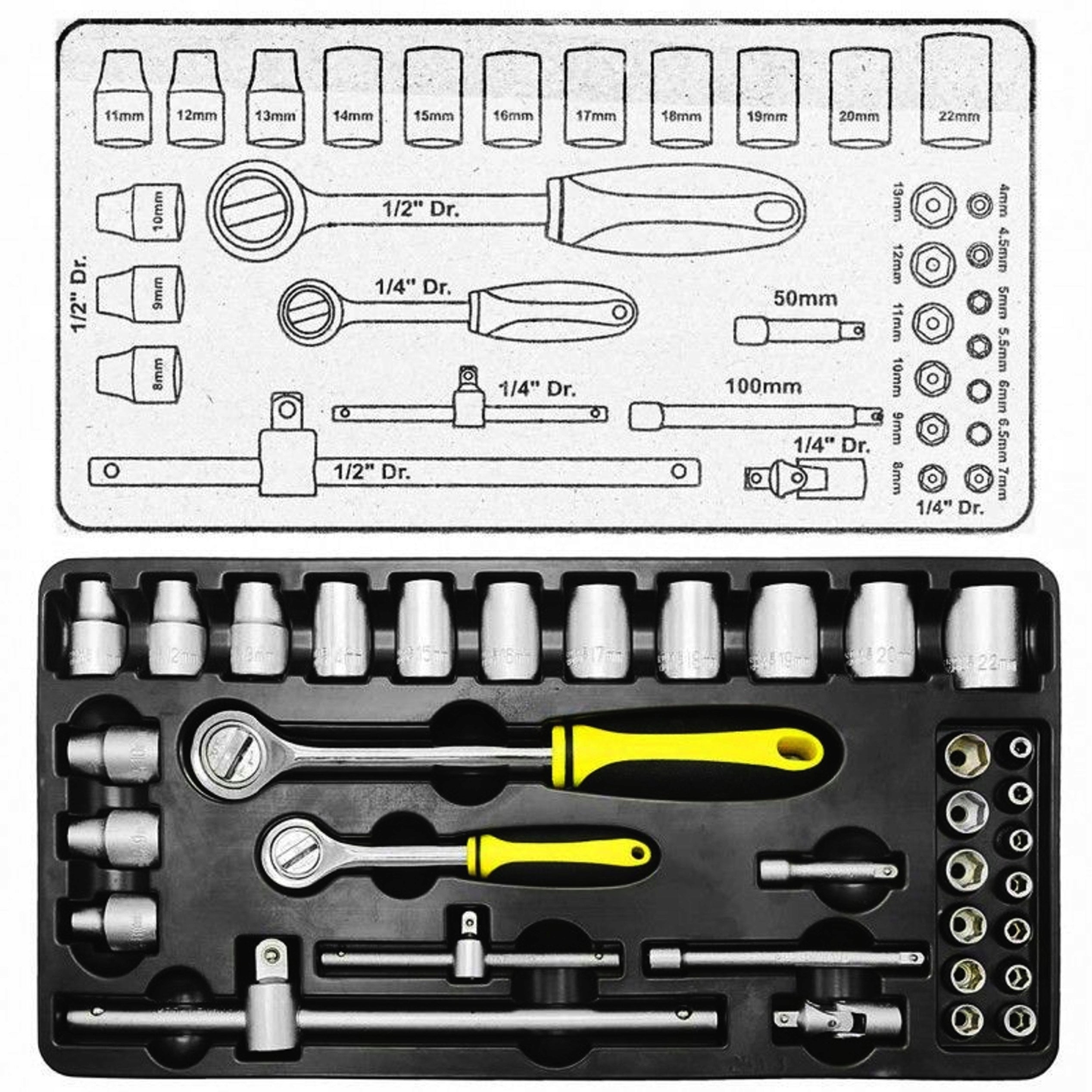 WMC Large TOOL SET 257 ELEMENTS WRENCHES CAPS ratchet SCREWDRIVERS Product weight with unit packaging 6.75 kg