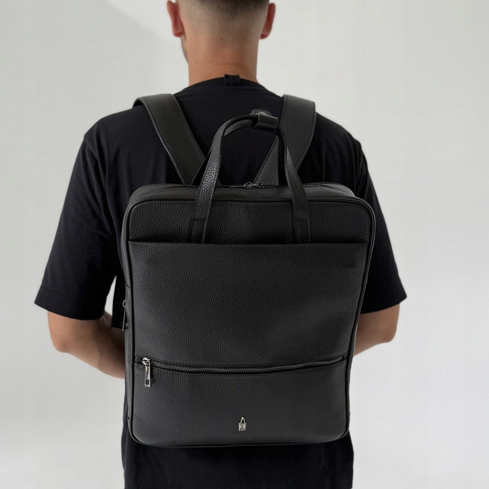 WOJEWODZIC DANTE Backpack men's leather black business laptop A4 Manufacturer code 1985/FD01