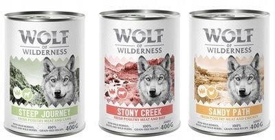 WOLF OF WILDERNESS MIX OF FLAVORS PREMIUM MEAT FLAVORS 3x400g