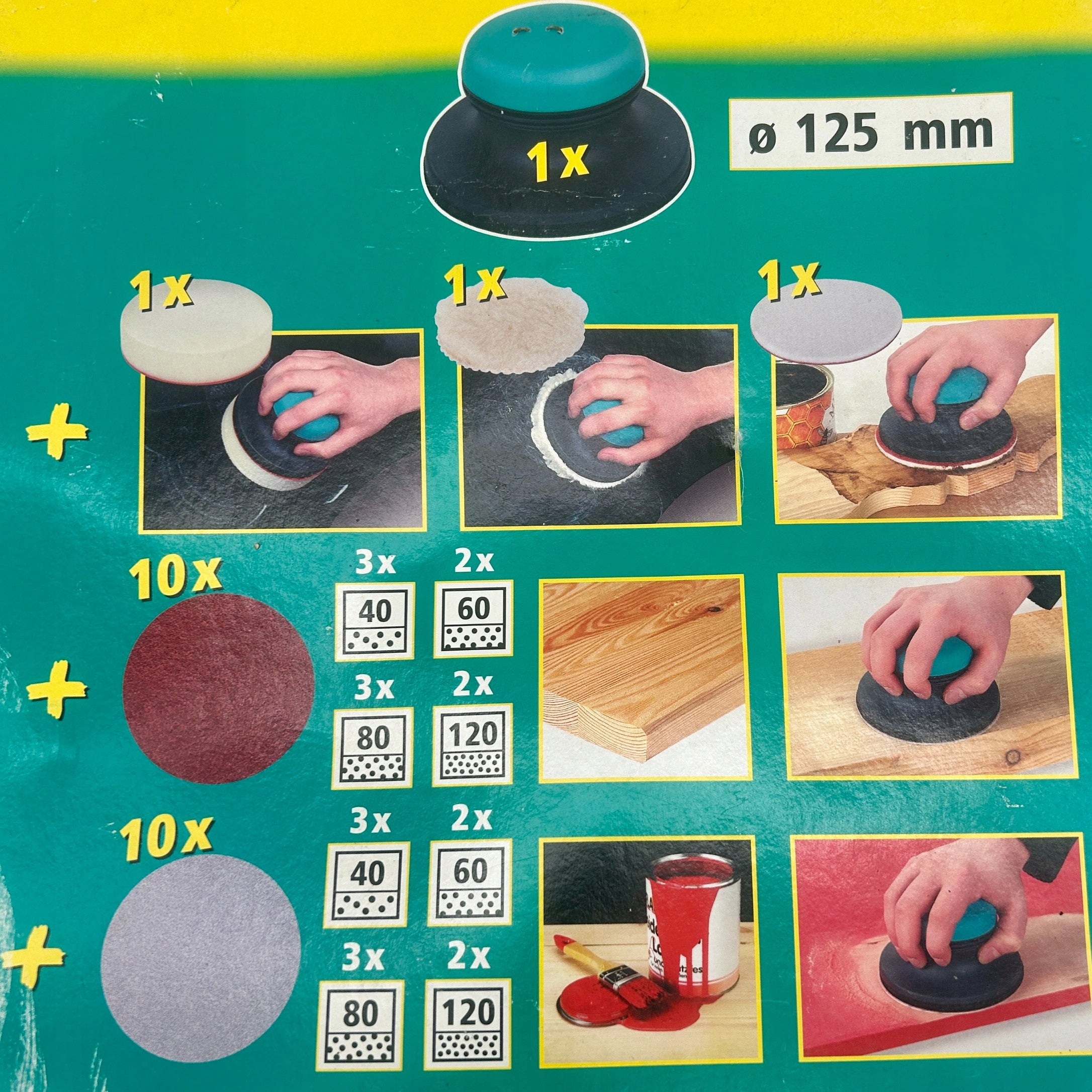 WOLFCRAFT Set for grinding and polishing by hand 125 mm