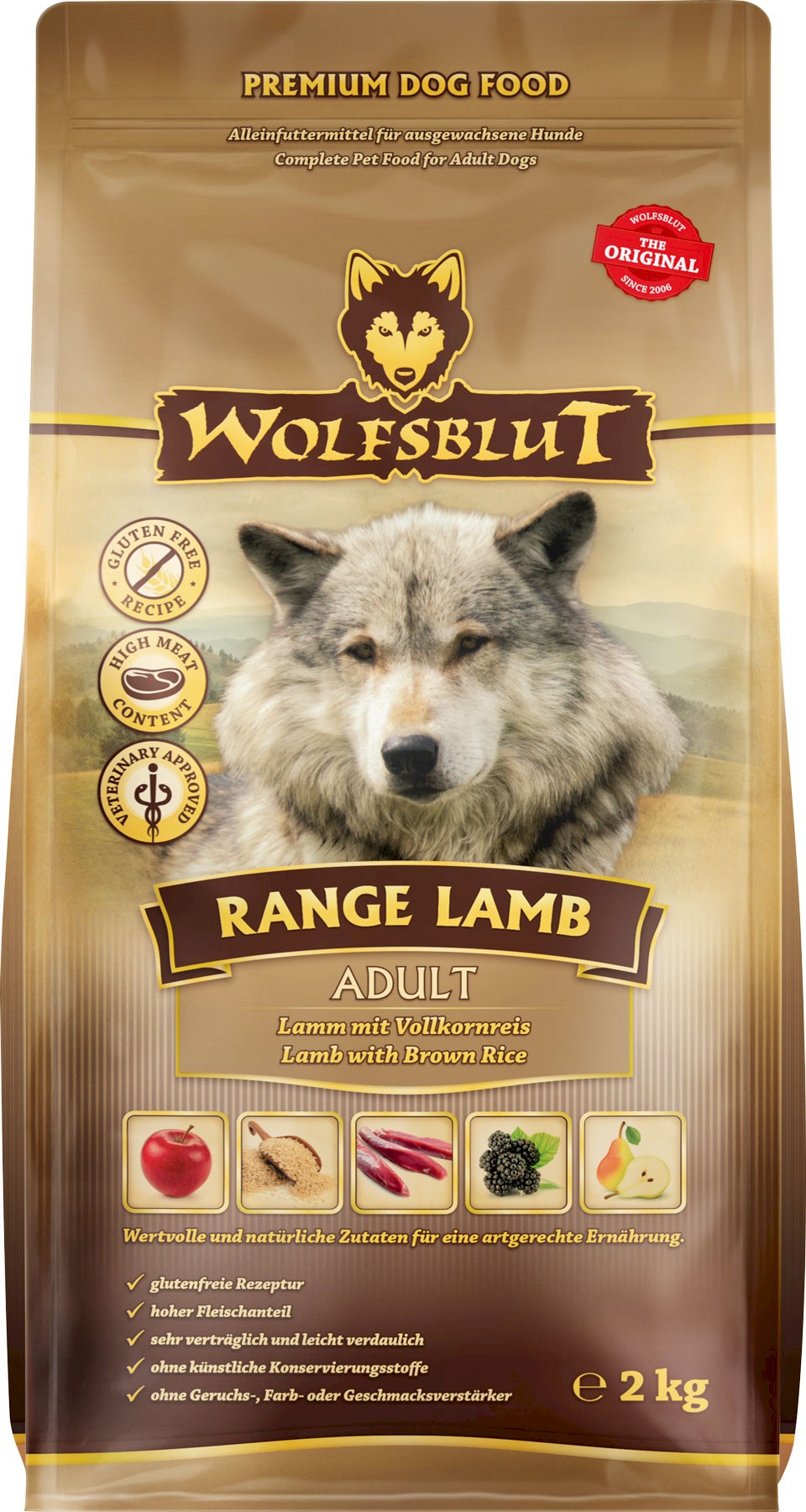 WOLFSBLUT Range Lamb Adult Lamb and Rice 2kg Packaging status original