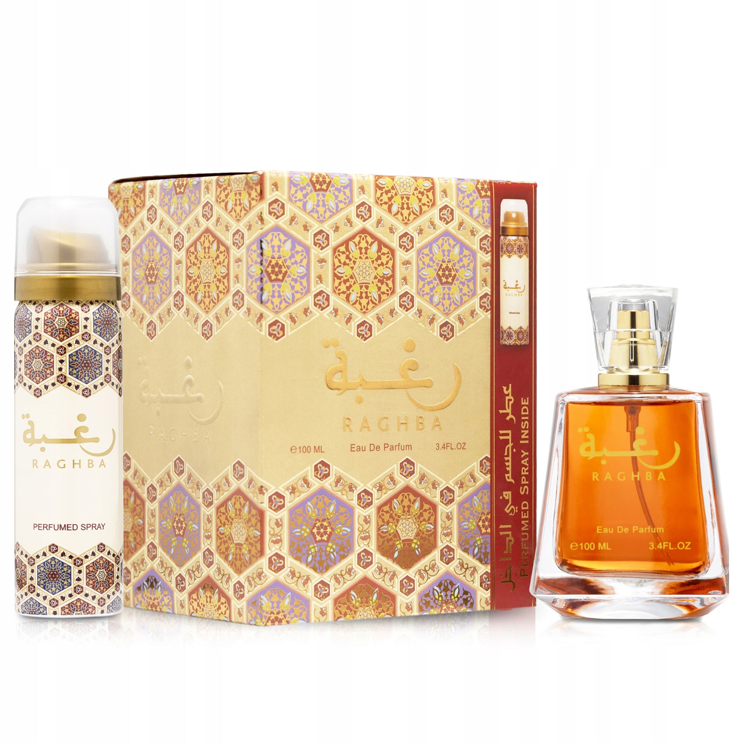 WOMEN'S ARABIC PERFUME ORIGINAL LATTAFA RAGHBA 100ml + SWEET DEODORANT