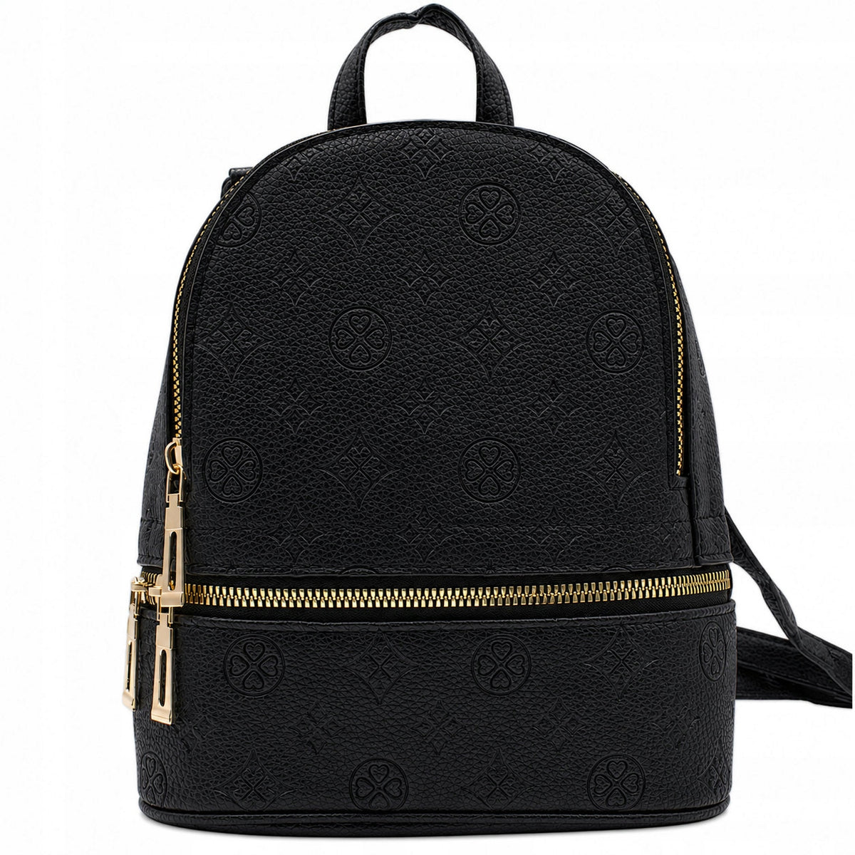 WOMEN'S BACKPACK ECO LEATHER BLACK ELEGANT URBAN CASUAL Packaging status original