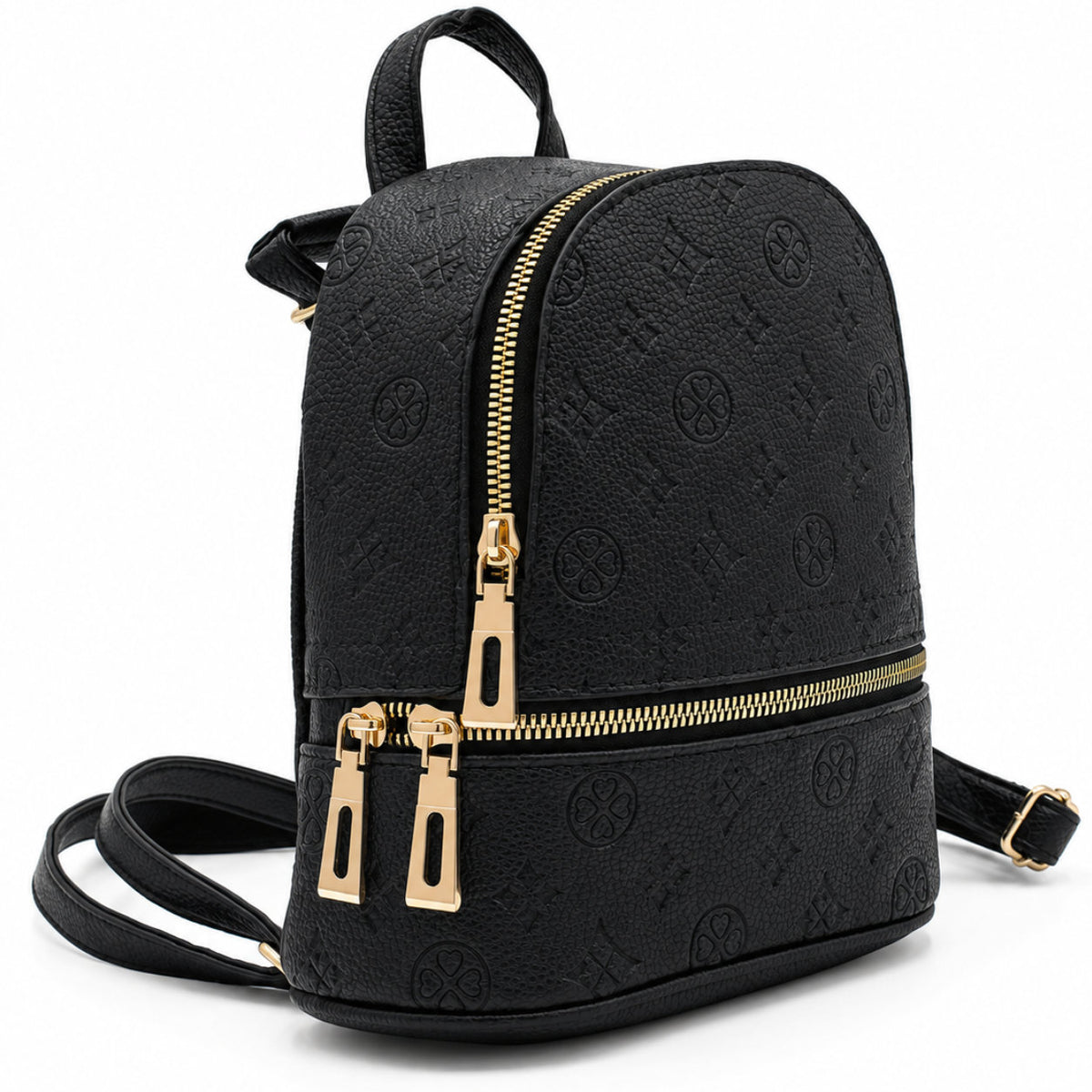 WOMEN'S BACKPACK ECO LEATHER BLACK ELEGANT URBAN CASUAL