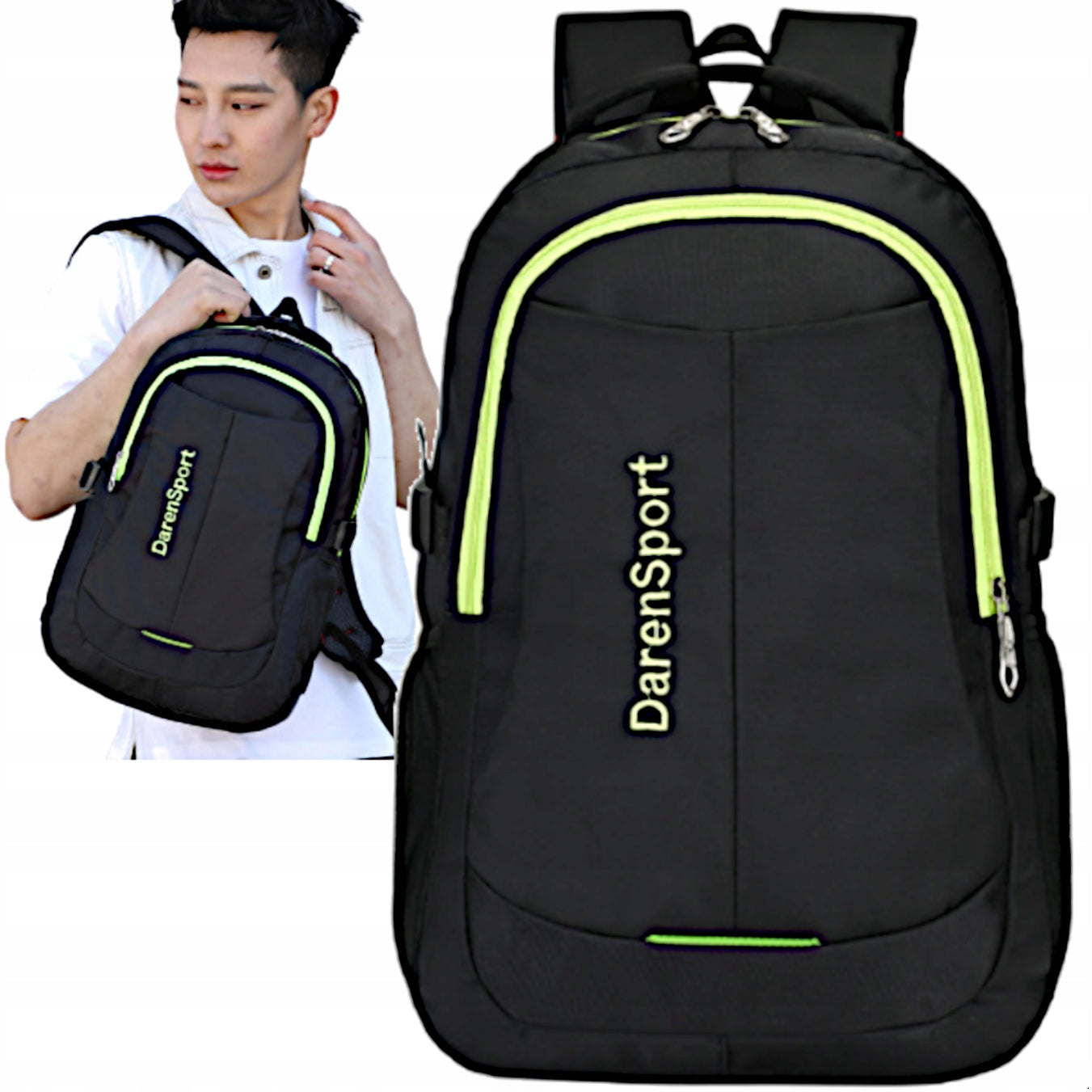WOMEN'S BACKPACK FOR SCHOOL WORK BLACK WATERPROOF DURABLE P21