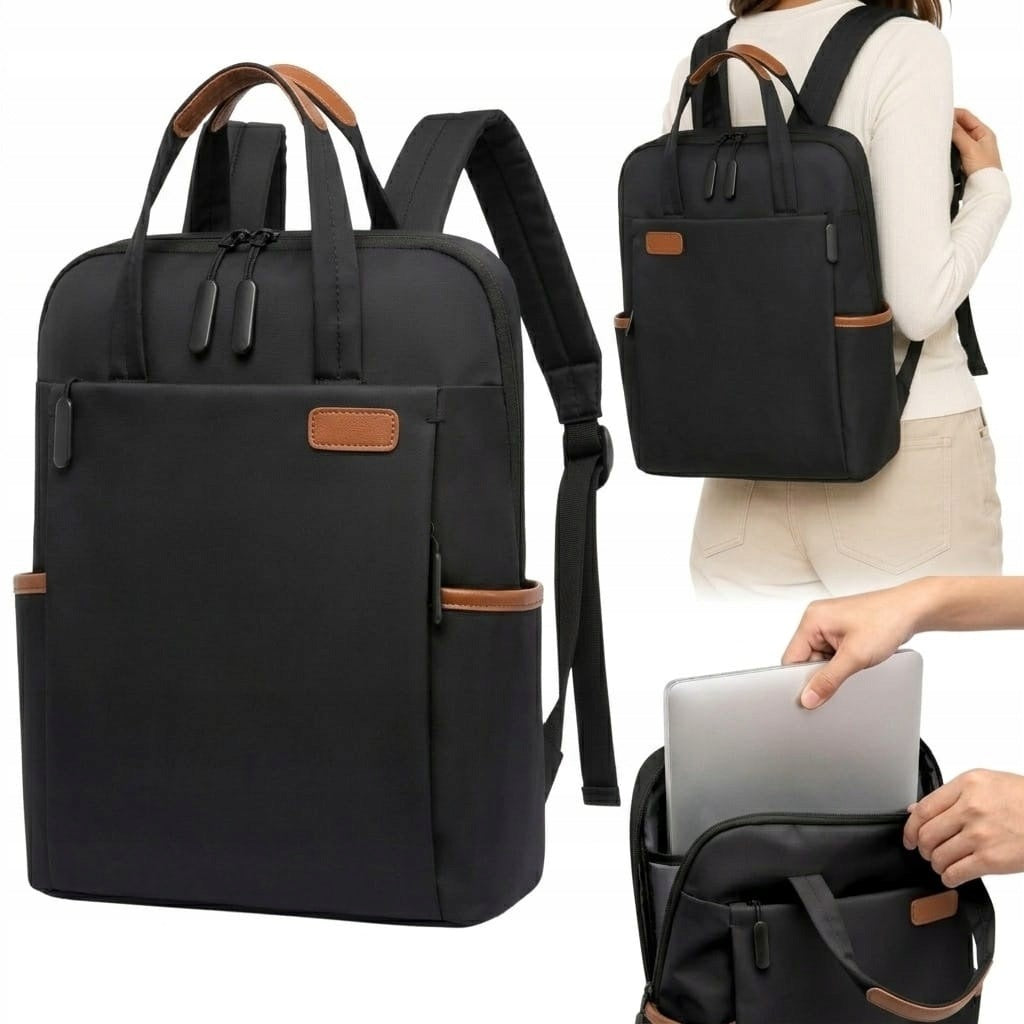 WOMEN'S BACKPACK FOR STUDENT LUGGAGE BLACK SCHOOL LIGHT LAPTOP QUALITY