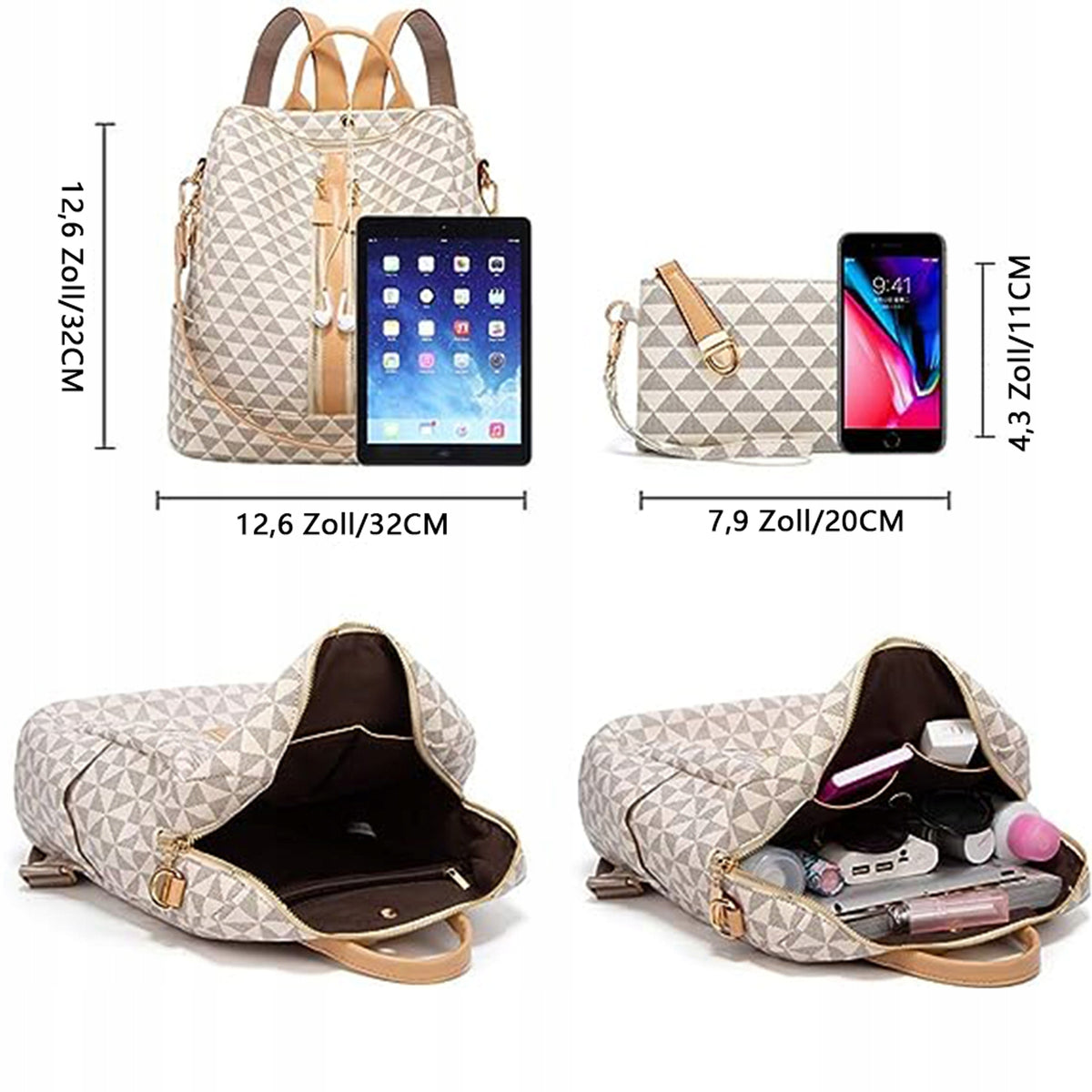 WOMEN'S BACKPACK HANDBAG 2IN1 STYLISH LEATHER FOR WORK SHOPPER CAPACIOUS Brand no brand