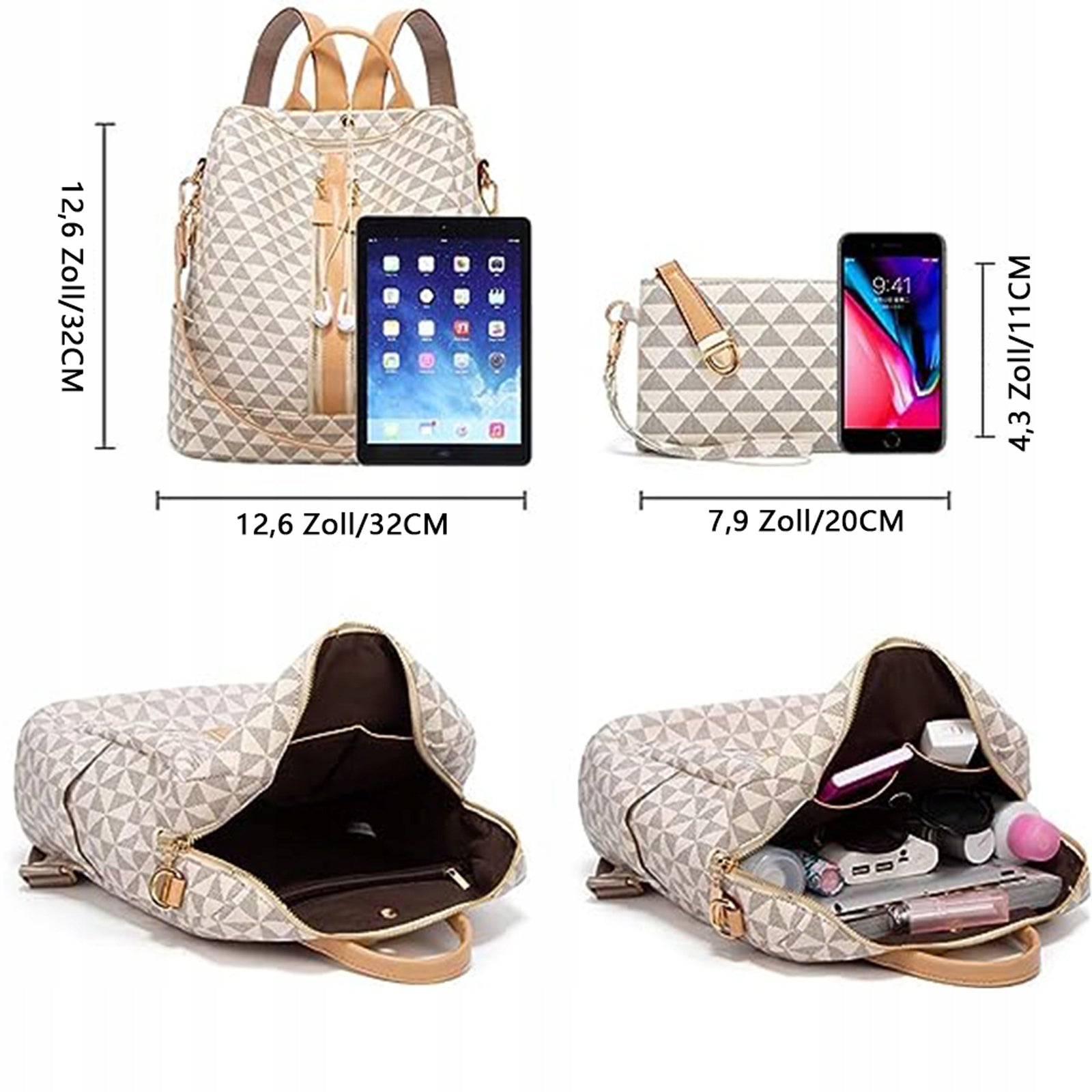WOMEN'S BACKPACK HANDBAG 2IN1 STYLISH LEATHER FOR WORK SHOPPER CAPACIOUS Brand no brand