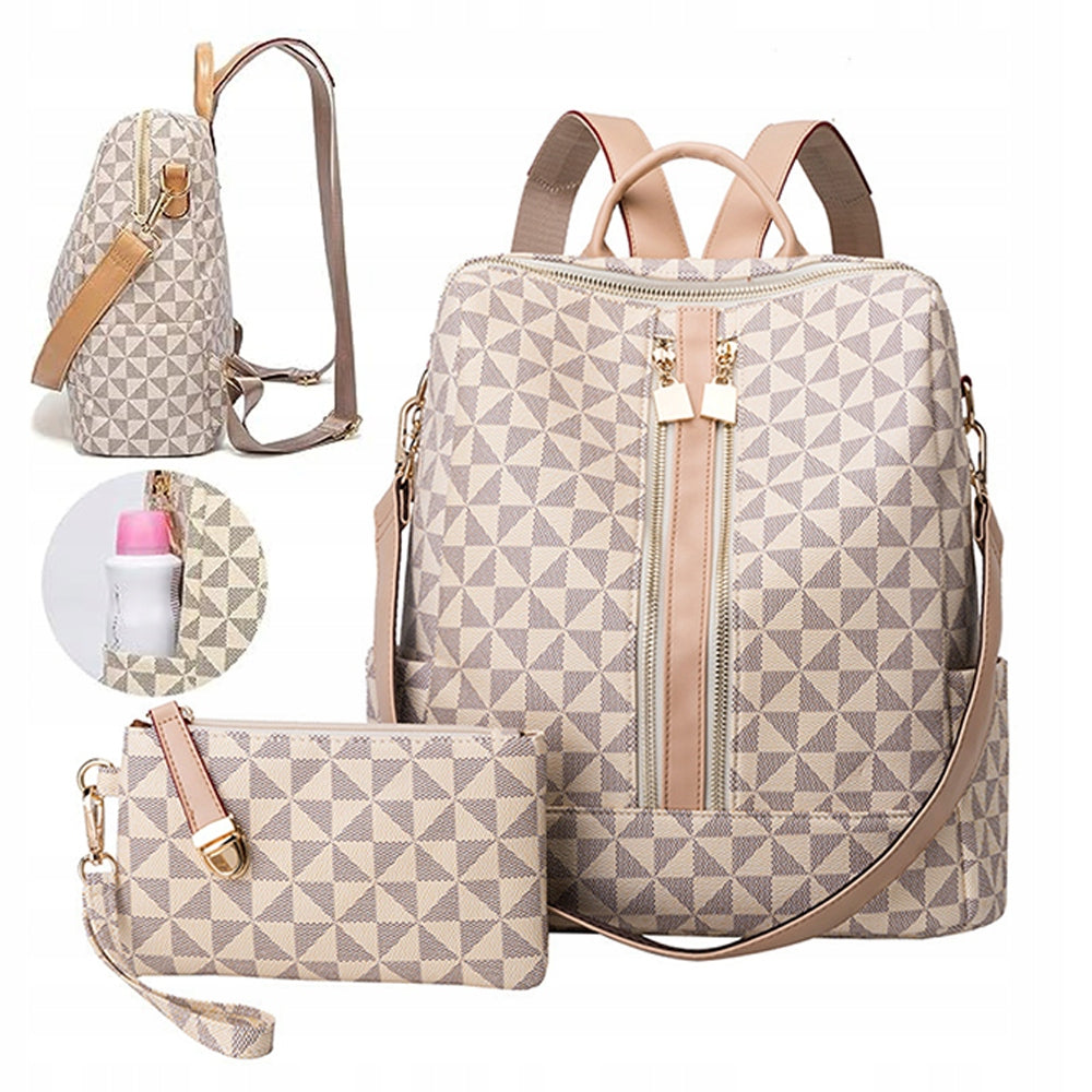 WOMEN'S BACKPACK HANDBAG 2IN1 STYLISH LEATHER FOR WORK SHOPPER CAPACIOUS