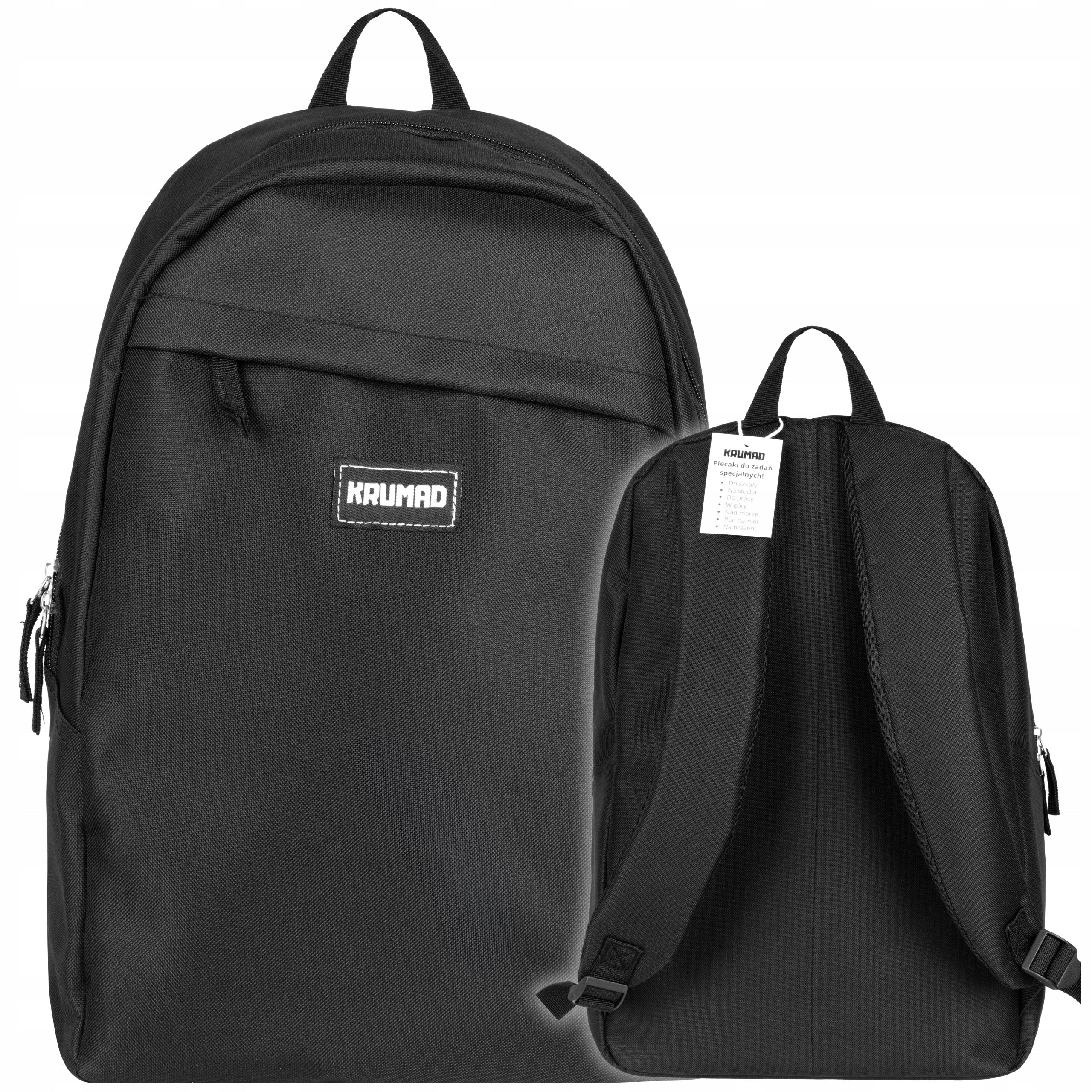 WOMEN'S BACKPACK MEN'S SCHOOL TRAVEL YOUTH BLACK ROOMY