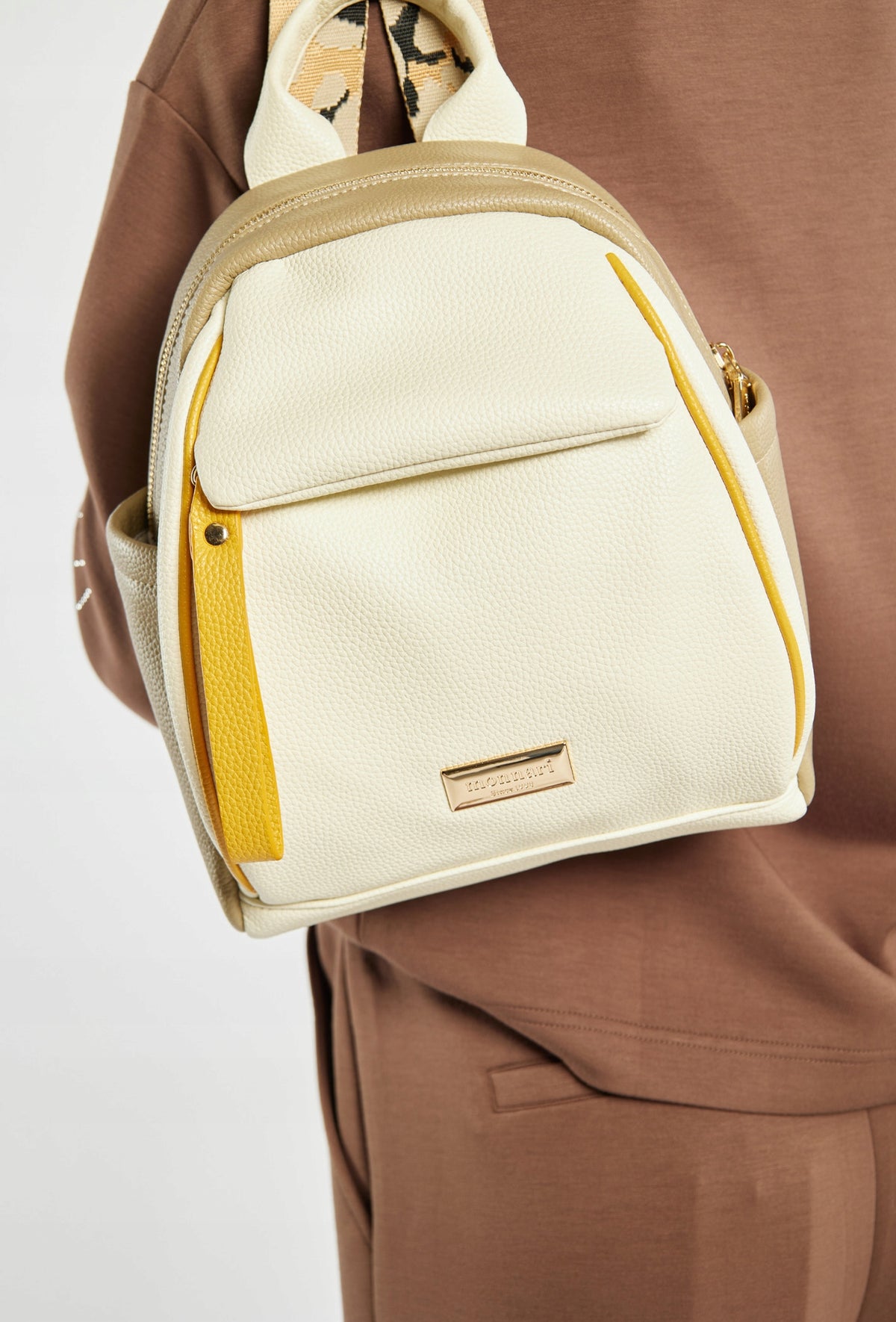 WOMEN'S BACKPACK MONNARI PASTEL BEIGE CREAM YELLOW Packaging status original