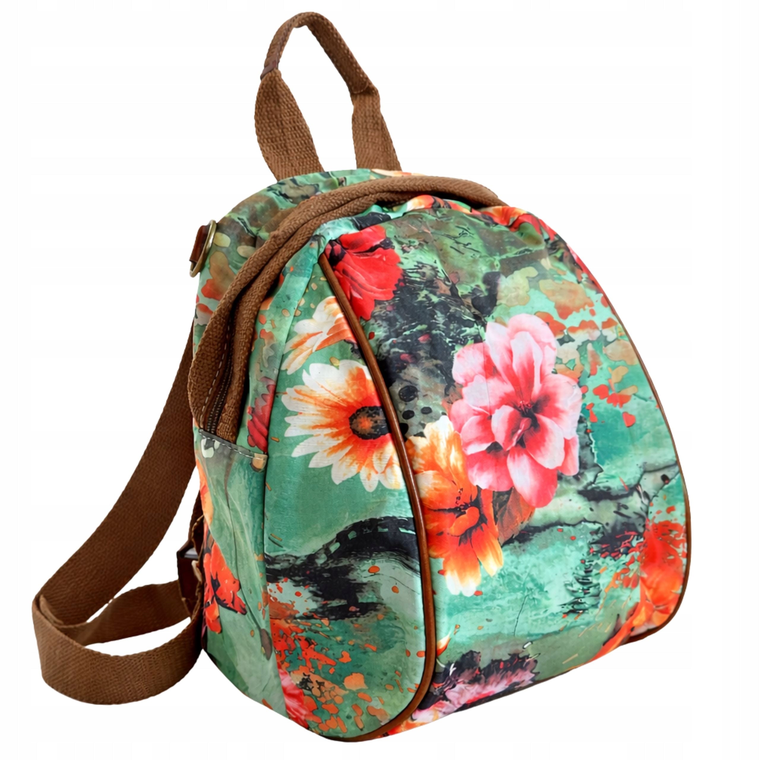 WOMEN'S BACKPACK SMALL BACKPACK WITH FLOWERS CITY SMALL BAG FOR HOLIDAYS 2IN1 Brand Imiti