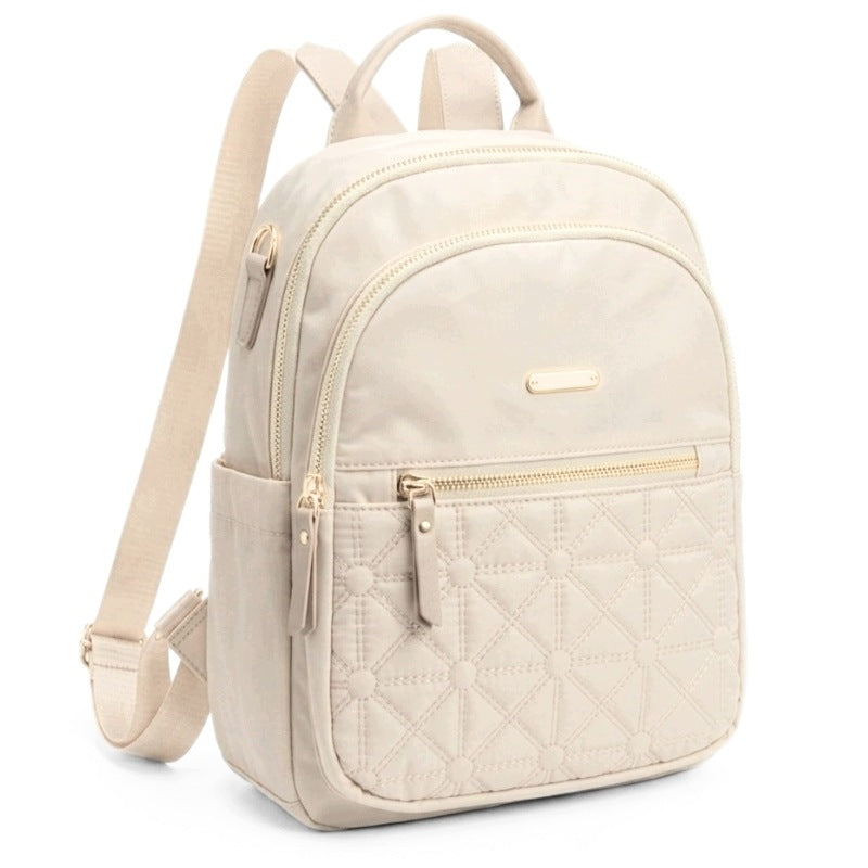 WOMEN'S BACKPACK SMALL ELEGANT QUILTED LIGHT ECRU URBAN SUMMER Brand Terra Moda