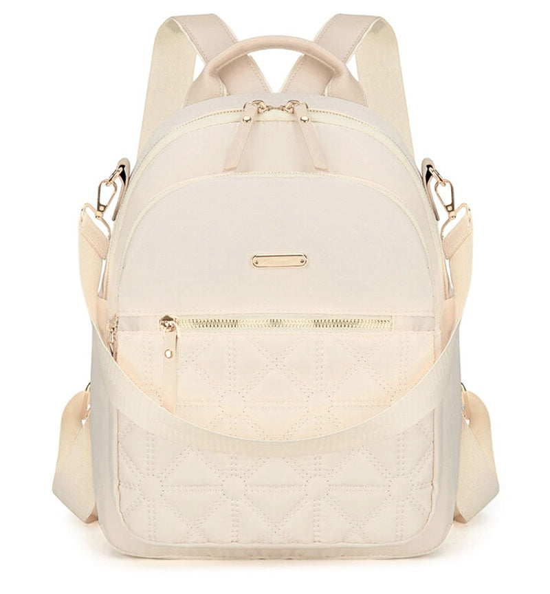 WOMEN'S BACKPACK SMALL ELEGANT QUILTED LIGHT ECRU URBAN SUMMER Manufacturer code TM56