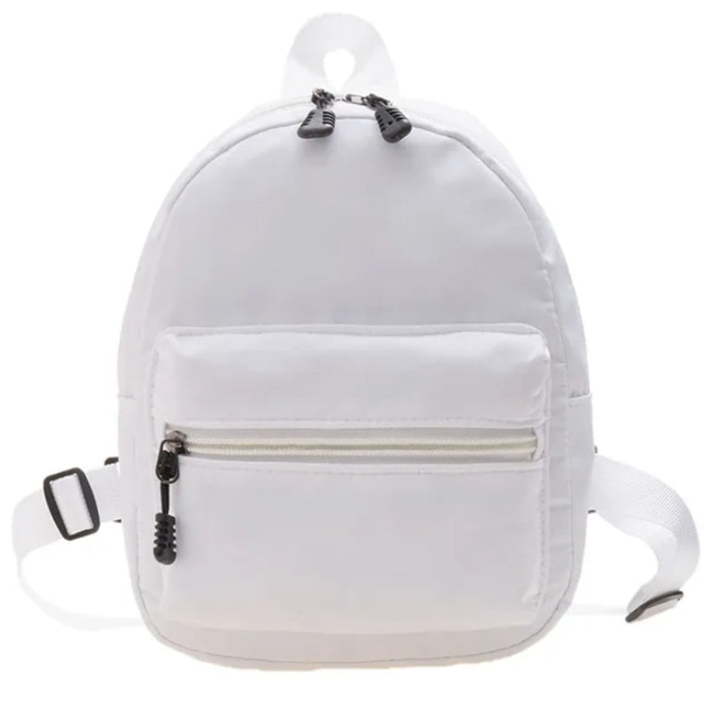 WOMEN'S BACKPACK, SMALL TOURIST, LIGHT, FOR A TRIP, WALK, WHITE