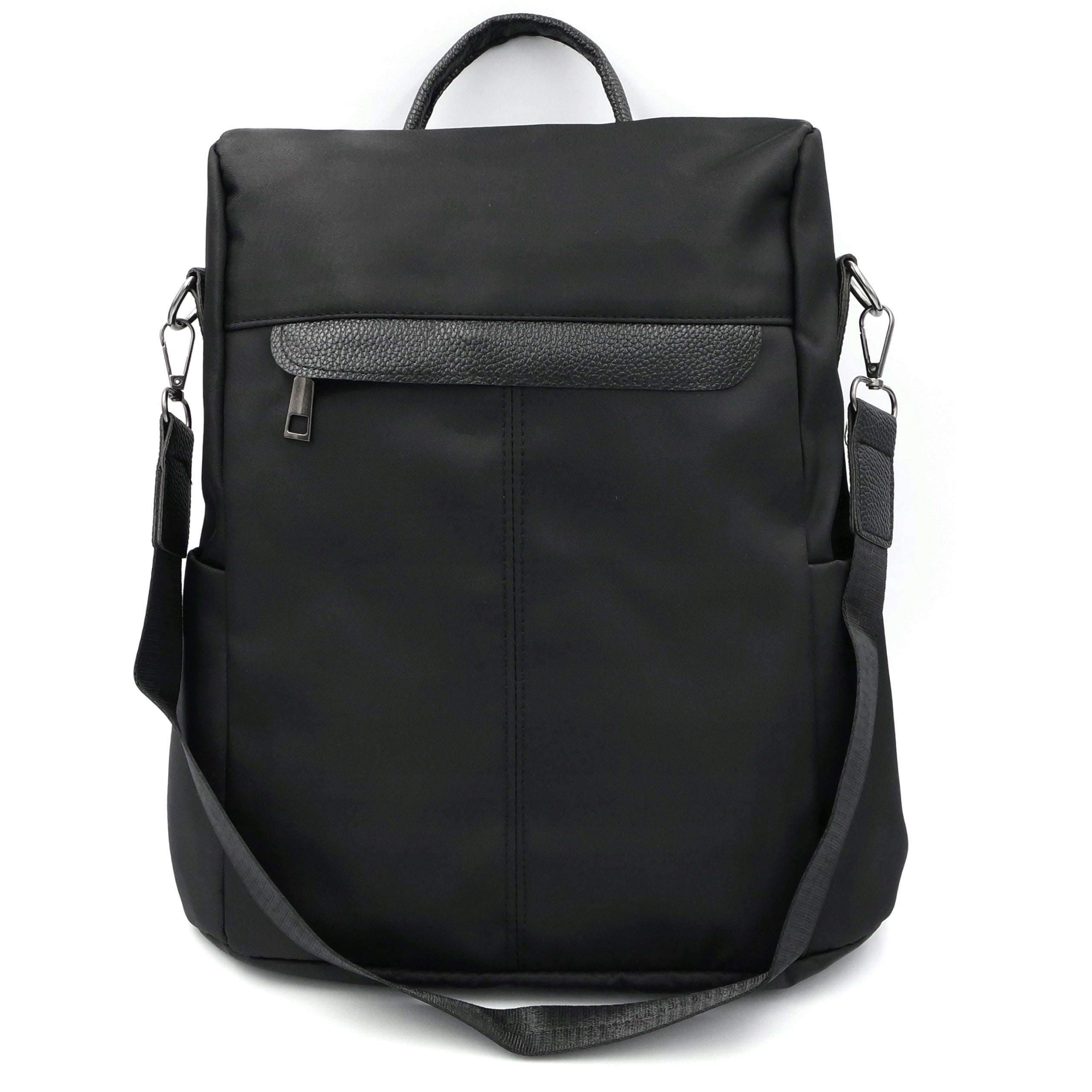 WOMEN'S BACKPACK URBAN BLACK BAG WATERPROOF ROOMY 5 POCKETS 2IN1 Brand Likado