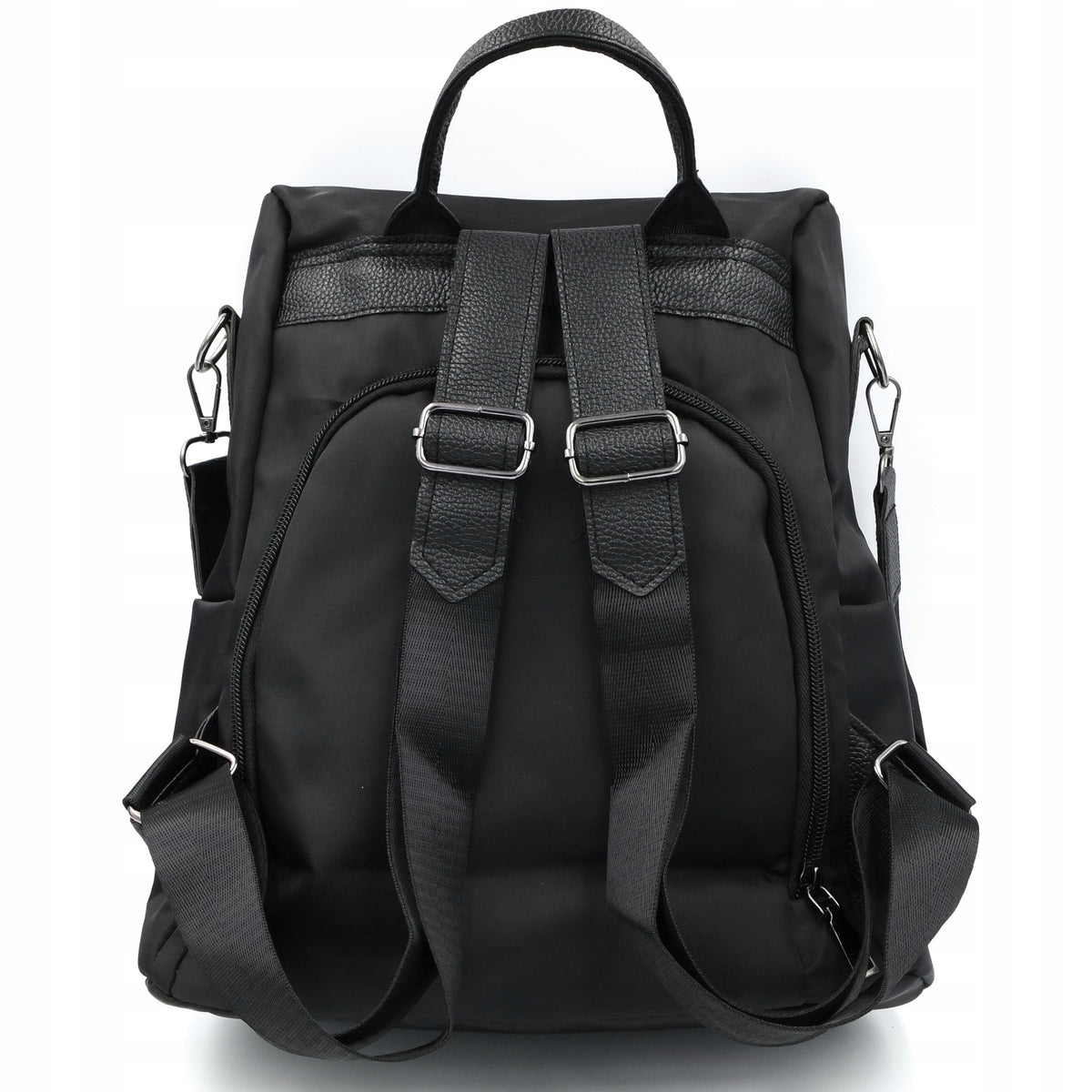 WOMEN'S BACKPACK URBAN BLACK BAG WATERPROOF ROOMY 5 POCKETS 2IN1 Manufacturer code L191