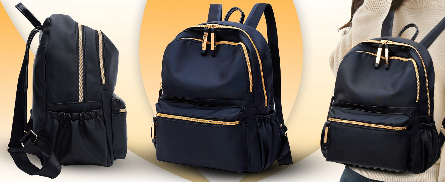 WOMEN'S BACKPACK URBAN BLACK ROOMY WOMEN'S SHOULDER BAG FOR SCHOOL WORK Brand no brand