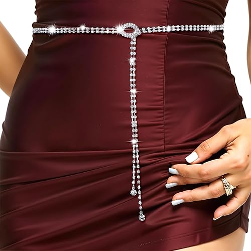 WOMEN'S BELT GLITTER CRYSTAL CHAIN FOR WOMAN ELEGANT