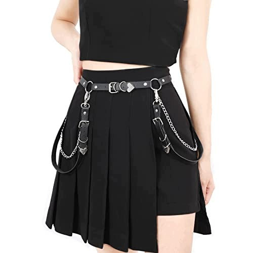 WOMEN'S BELT GOTHIC CHAIN PU LEATHER FOR WOMEN leather Brand no brand