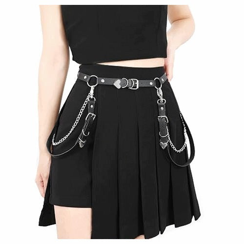 WOMEN'S BELT GOTHIC CHAIN PU LEATHER FOR WOMEN leather