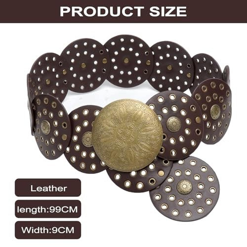 WOMEN'S BELT WIDE VINTAGE BOHO ЗАПАДНАЯ SHIELD FOR DRESSES TROUSERS Manufacturer code SWC5908807082319