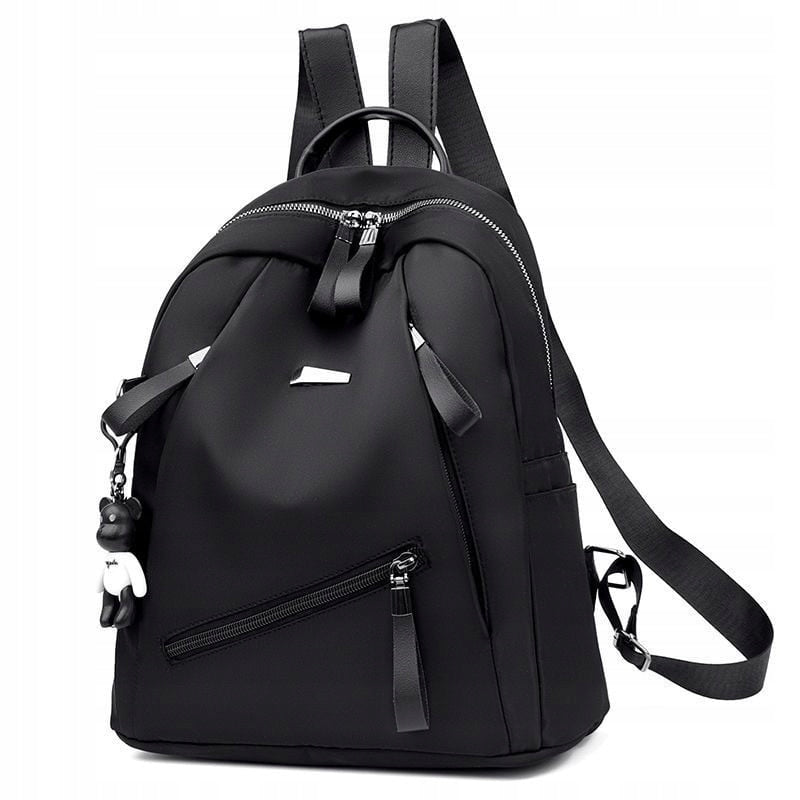 WOMEN'S CITY BACKPACK FOR SCHOOL WORK ROOMY BLACK STYLISH Manufacturer code Plecak Damski czarny d2