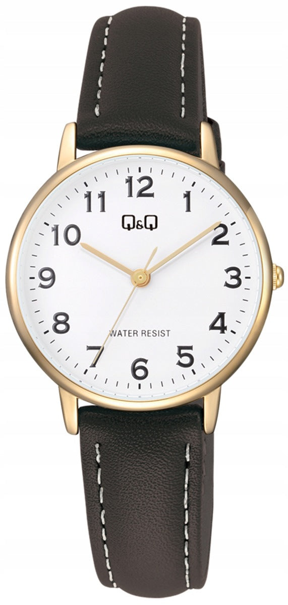 WOMEN'S CLASSIC READABLE GOLD WATCH QQ C65A-003P 30 mm DARK NUMBERS Packaging status original
