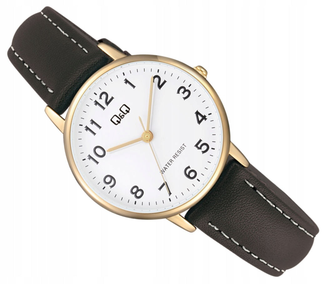 WOMEN'S CLASSIC READABLE GOLD WATCH QQ C65A-003P 30 mm DARK NUMBERS
