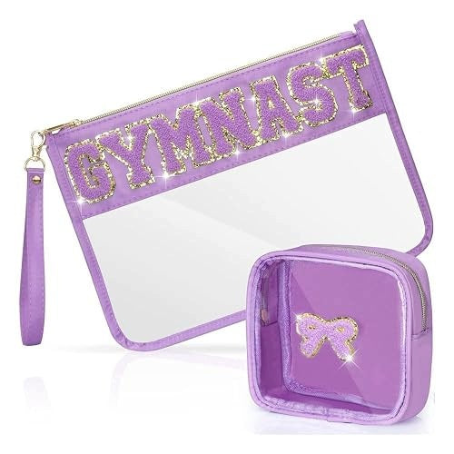 WOMEN'S CLEAR PVC COSMETIC BAG SET OF 2 FOR BIRTHDAY GIFT Brand no brand