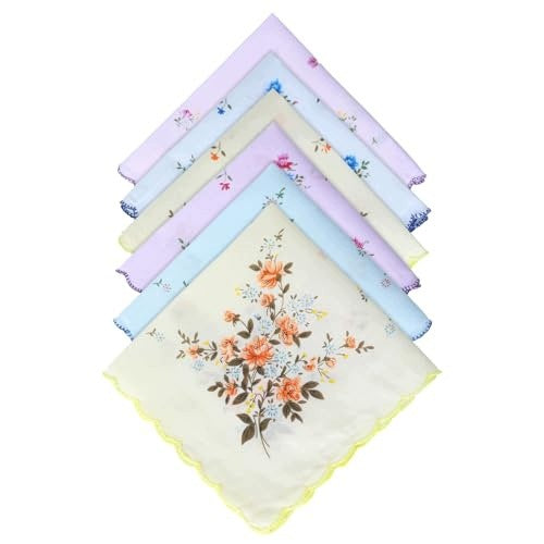 WOMEN'S COTTON VINTAGE FLORAL EMBROIDERED GIFT WIPES 6 PCS Brand no brand