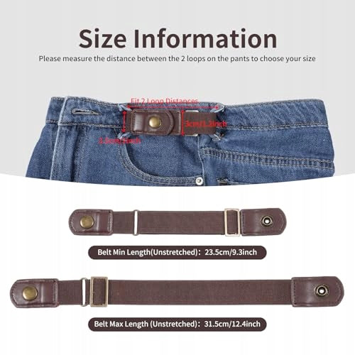 WOMEN'S ELASTIC BELT WITHOUT BUCKLE FOR JEANS PANTS BROWN UNIVERSAL Manufacturer code Bez marki