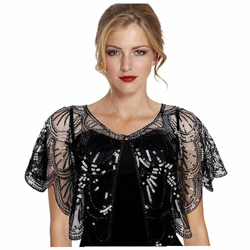 WOMEN'S EVENING CAPE SEQUINS SHOULDER SHAWL FOR DRESSES FOR HOME