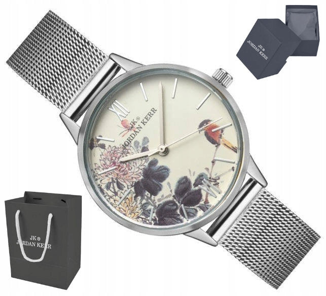 WOMEN'S FASHION WATCH JORDAN KERR S7002 FLOWERS