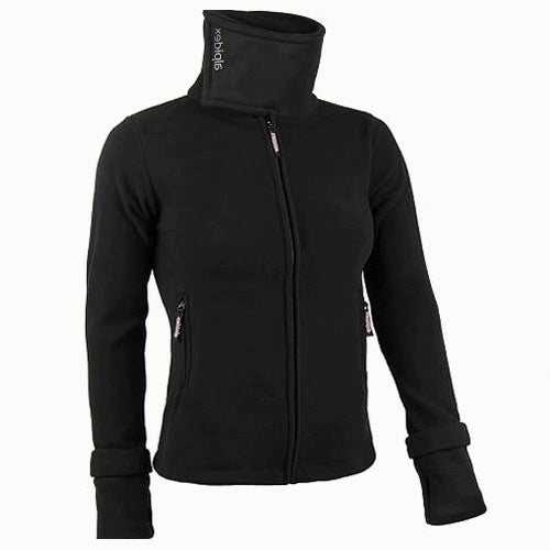 WOMEN'S FLEECE JACKET WITH STAND-UP COLLAR THUMB HOLES FOR HOME