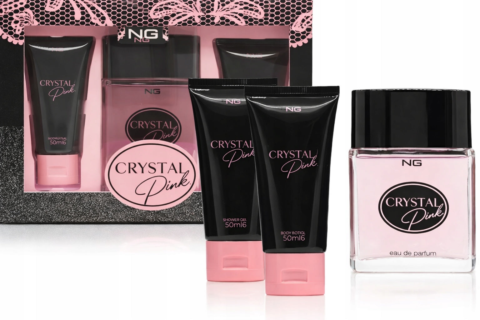 WOMEN'S GIFT SET NEXT CRYSTAL PERFUME EDP 100 ML GEL LOTION MOMMY
