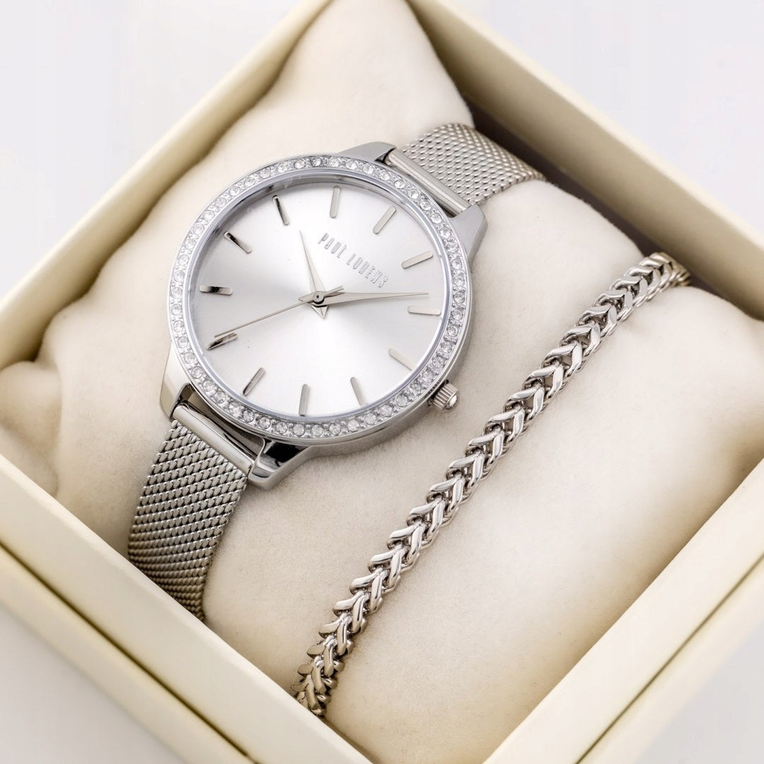 WOMEN'S GIFT SET PAUL LORENS - Watch + bracelet (zg545f) Packaging status original