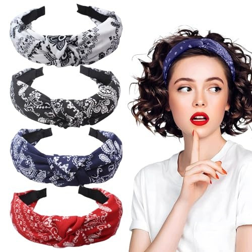 WOMEN'S HAIRBANDS ELEGANT PAISLEY SET OF 4 FOR BIRTHDAY Brand no brand