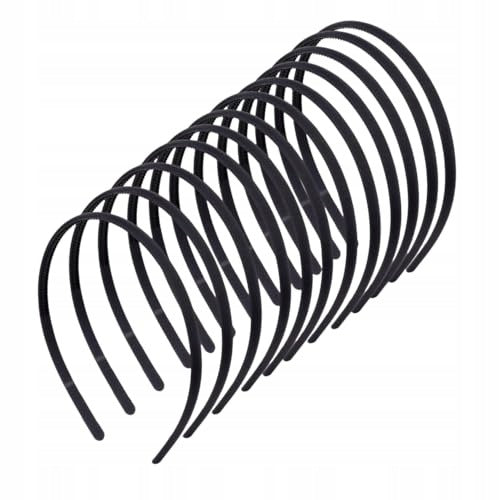 WOMEN'S HEADBAND BLACK PLASTIC WITH DIY COMB 6 PIECES Brand no brand