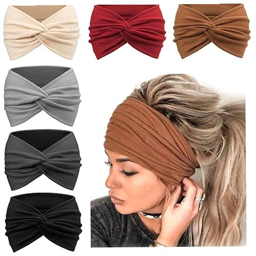 WOMEN'S HEADBAND BOHO TURBAN ELASTIC FOR HAIR 6 PCS FOR HOME