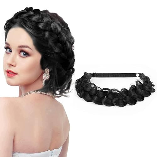 WOMEN'S HEADBAND BRAIDED BOHO FOR HAIR ELASTIC 2 PCS WEDGE Brand no brand